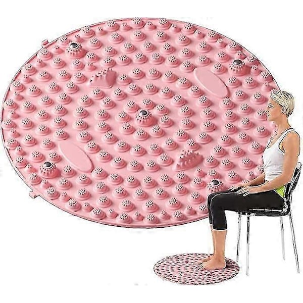 Fodmassage måtte, akupressur måtte til fodmassage fodzoneterapi pude med 5 integrerede magneter, til gåture og siddende i lang tid pink 35cm