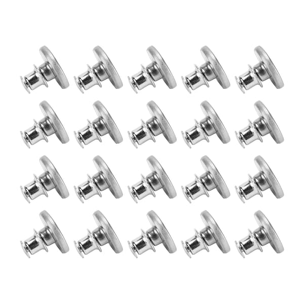 20 stk. holdbare knapper med kortpladsdesign, genanvendelige sølvknapper til nederdele, dukker, sko