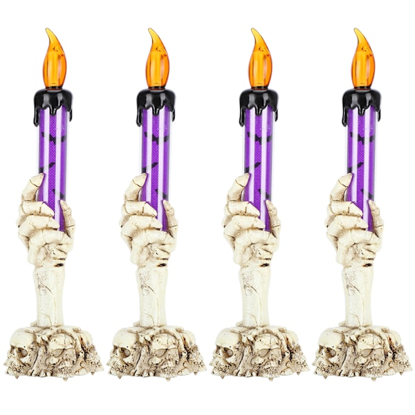 4 st Halloween Ljusstake Ljus Simulation Flamma Ond Hand Bar Layout Dekoration