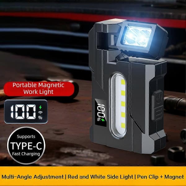 1-3 pcs Rechargeable EDC Flashlight Compact LED Lamp with Magnetic Clip, Dual Light Sources, Perfect for Emergencies and Outdoor Use 2pcs
