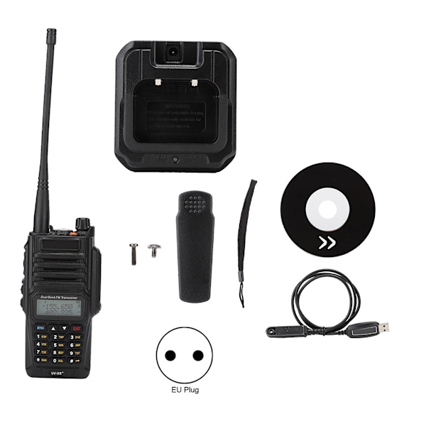 För UV XR PLUS Walkie Talkie Programmeringskabel CD Kommersiell FM-radio 100-240V (EU-kontakt)