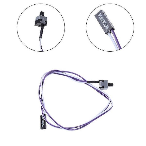 Computer Host Switch Line Reset Kabel Tænd/Sluk Trykknap 2 Pin Med 1 Pakke