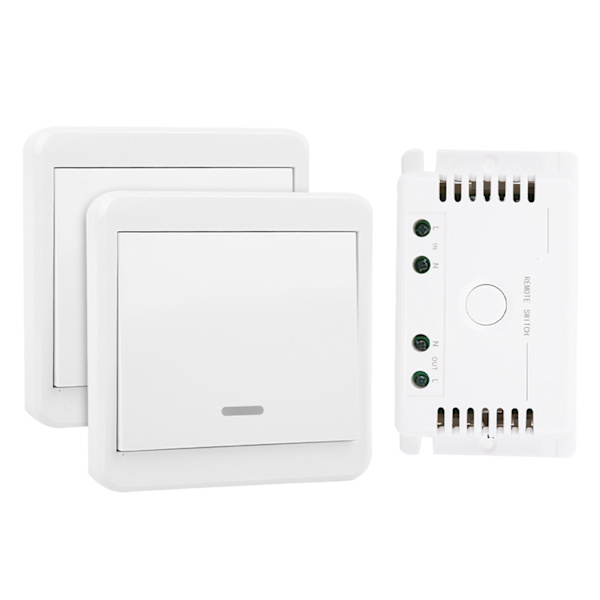 433MHz trådløs kontakt fjernbetjening Dobbelt kontrolpanel relæsender AC85‑250V