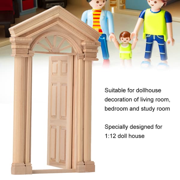 1:12 Dukkehus Mini Træ Steepletop Dør til Dukker DIY Dukkehus Møbler Tilbehør