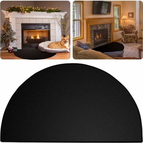 Brandsäker eldstadsmatta 122 x 76 cm Eldstadsmatta för brandsäkra eldstäder Brandsäker matta för inomhus- och utomhuskaminer Glasfiber