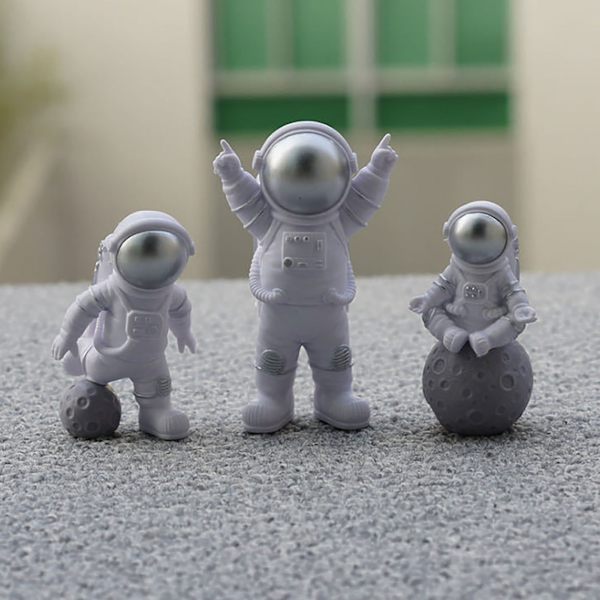 3 kappaleen astronauttihahmot söpö pohjoismainen tyyli PVC avaruusmies työpöydän koriste kakkukoristeluun lastenhuone makuuhuone kirjahylly