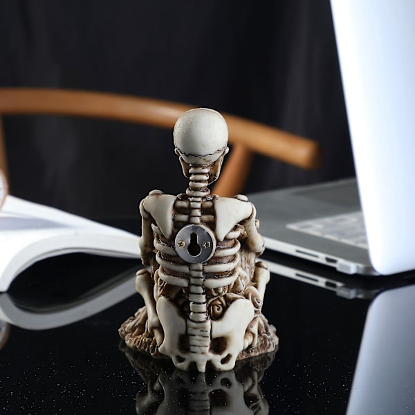 Kreativ Skelet Penholder Halloween Hjem Kontor Skrivebords Opbevaringsboks Dekoration (Hvid)