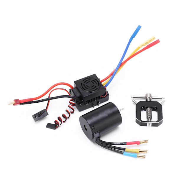 3650 3900KV Vattentät Borstlös Motor med 60A ESC Motor Drevväxel Avdragare Combo Set för 1/10 1/8 RC Bil