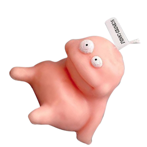 Lermän formad ljus Cartoon doftande ljus Roliga fula söta ljus Souvenirer Tjock rosa