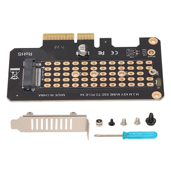 NVMe M.2 till PCIE3.0 Riser-kort 32 Gbps Svart Halv Höjd Baffle PCIE X4 Expansionskort för Win för OS X för Linux