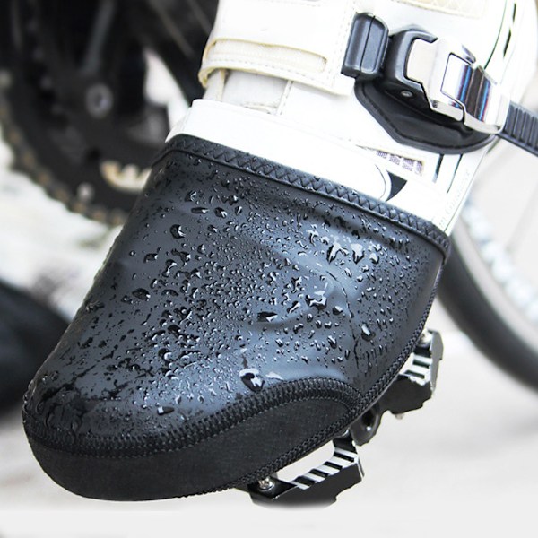 1 par cykel lås halv wrap skridsikker cykelsko cover case vindafvisende holde varm til mountain road cykel (sort XL XXL)