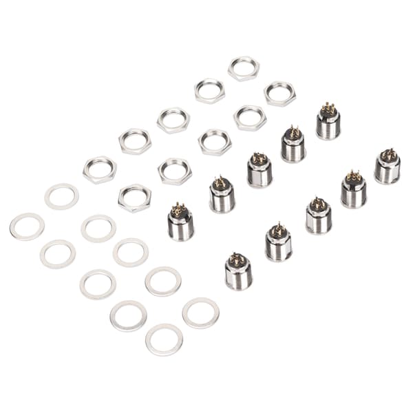 XLR Jack-kontakt 5-pinners hannmetall XLR-pluggpanelmontering med 3-pinners base for mikrofon