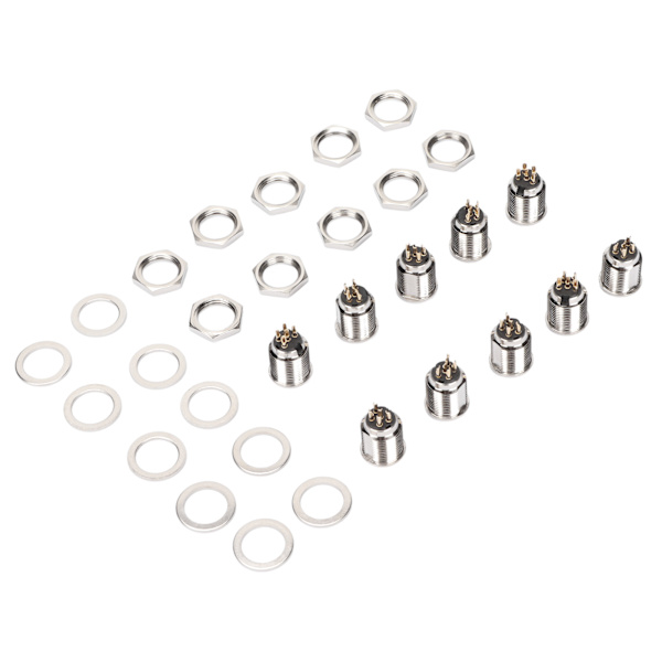 XLR Jack Socket 5 Pin Han Metal XLR Stik Panelmontering med 3 Pin Base til Mikrofon