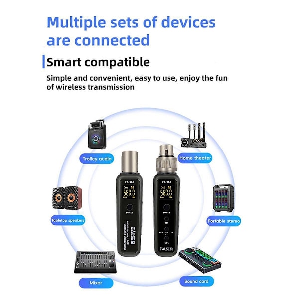UHF Mikrofon Konverter XLR Sändare Mottagare 640-690MHz