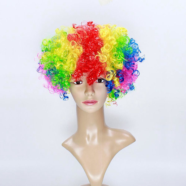 Flerfarget Clown Parykk for Barn og Voksne Perfekt for Karneval Halloween og Feiringer