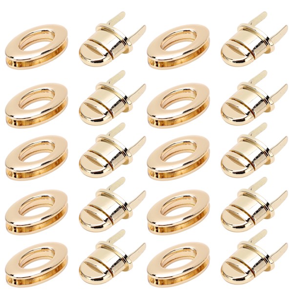 10 st vridlås i legering, 3,3 x 2 cm, vridlås, hårdvarutillbehör för handväska