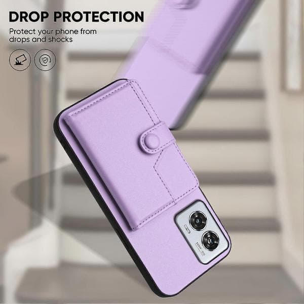 Kompatibel med Motorola Edge 50 Fusion 5G Etui RFID-kortholder Støtte TPU + PU Læder Telefon Bagside