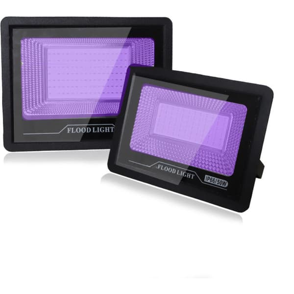 1 pc Eleganted 50W UV LED Floodlight 395-400nm Wavelength Lamp Black Light IP66 Waterproof, Ultraviolet LED Lamp, Power Lighting for Aquarium Black