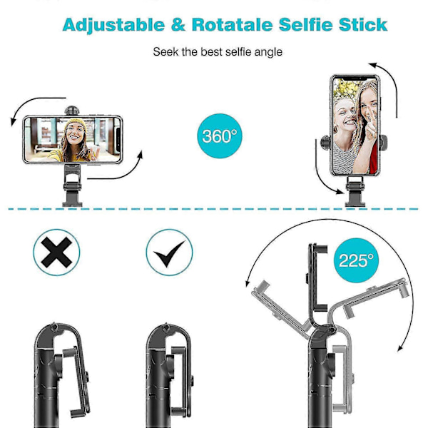 Selfie Stick Stativ Bluetooth, 45 Tums Telefonstativ, Iphone Stativ