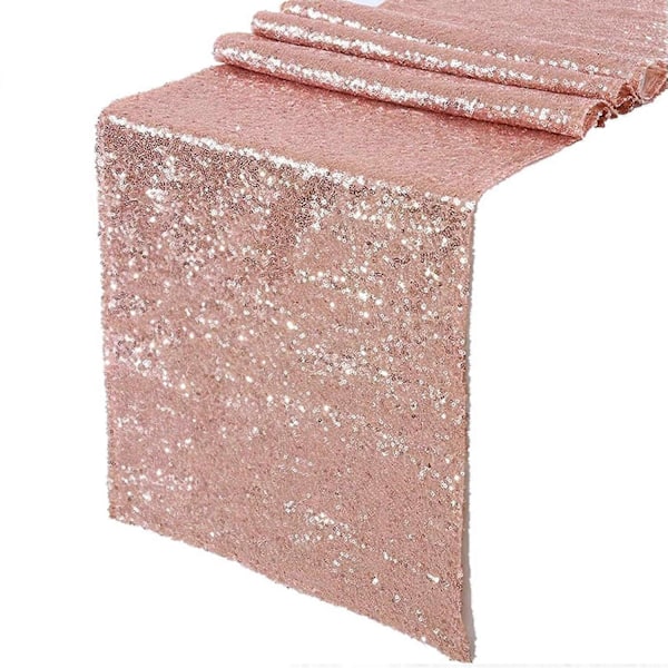 Glittrande Roséguld Bordsduk 30x180 cm för Bröllopsfest