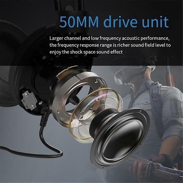 Bluetooth Headset G30-B Trådbundet Gaming Headset med Belysning