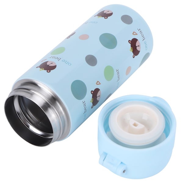 Cartoon Animal Vattenkopp 304 Rostfritt Stål Originalitet Studsa Knapp Mugg för KvinnligBlå 350‑500ml
