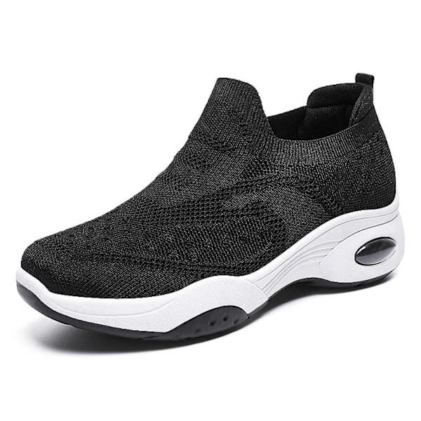 Åndbare sorte bløde luftpude casual sneakers - Størrelse 40