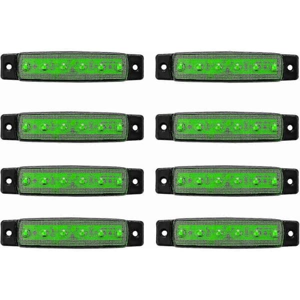Sett med 8 grønne LED-lys for bil, Jeep, lastebil, ATV, SSV-vippepaneler