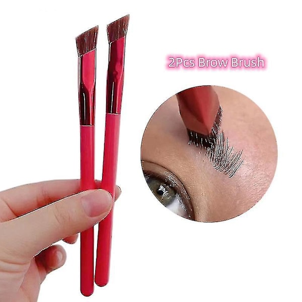 2pcs Multifunctional Brow Filling Stamp Brush - Simulated Eyebrow Hair Makeup Brush Brown