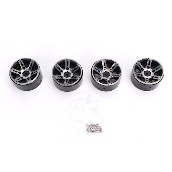 4 stk 5,2 cm Høy Kvalitet Metall Bilmodell Felger Nav Høy Styrke for 1/10 RC (svart)