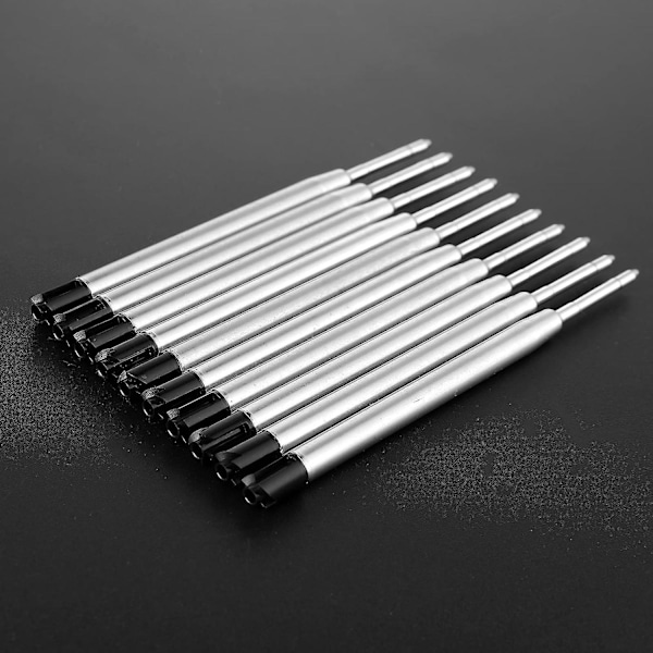 Molain 20-pack Ersättningspatroner i Metall för Kulspetspennor, Svart Bläck, 1 mm Medium Spets, Kulspetspenna Refiller Bläckpatroner för Vardagsbruk