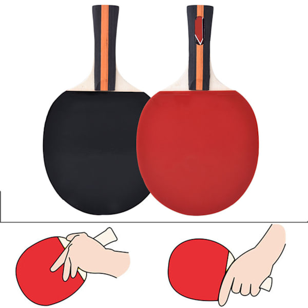 2 st Professionell Träning Bordtennis Bärbar Pingis Racket Set med Väska & 3 Bollar