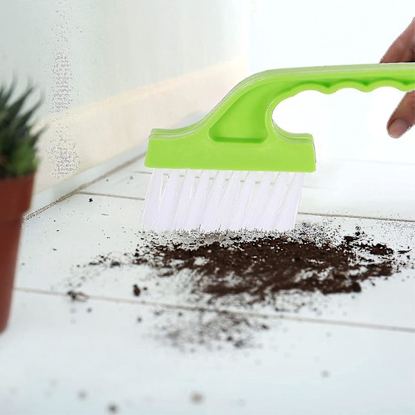 Rengøringsbørste til riller og sprækker, dybderensende børste til vinduer, køkkenrengøringssæt, blå og grøn, 19*8,5 cm, 2 stk.