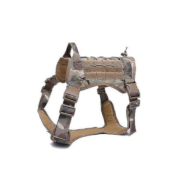 Tactical Dog Harness Nylonkahva Säädettävä Koulutusvaljas Lemmikin Työliivi Zekai Camouflage M