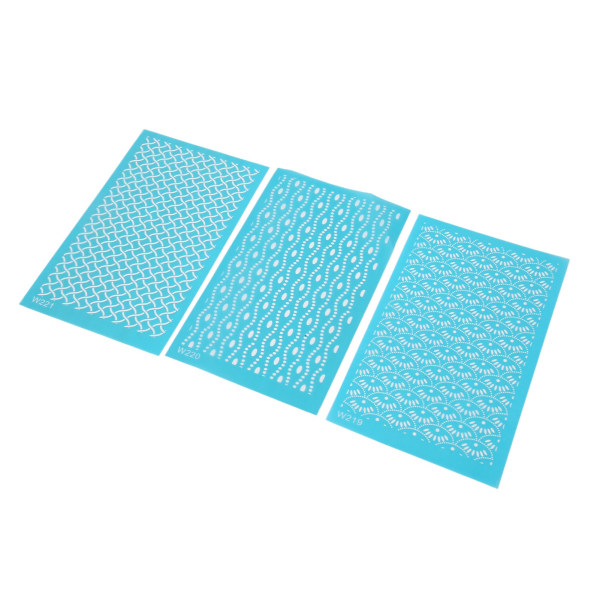 3st Silk Screen Schabloner för Polymer Clay Återanvändbara DIY Silk Screens för papperskort T-shirts Canvasglasögon 219 220 221