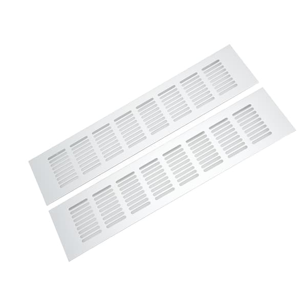 2 stk. udluftningsrist i aluminiumslegering, rektangulær udluftningsplade til skab, skoskab, garderobe 80x350mm