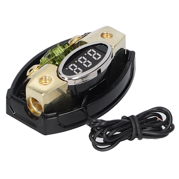 1 inn 1 ut bilsikringholderboks digital spenningsdisplay 4/6/8GA med 100A sikring for bil yacht stereo lyd
