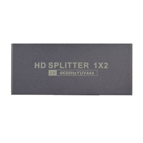 1x2 HD Multimedia Interface Splitter 4K 60Hz 18G HDCP2.2 RGB444 1 in 2 ut HD Multimedia Interface 2.0 Splitter 100‑240V EU-kontakt
