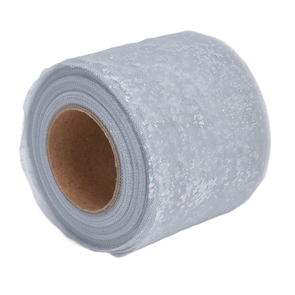 Tyllstoff 25 Yards 6 cm Polyestermateriale Lett Bærbart Tyllruller for Klesdekorasjon Grå