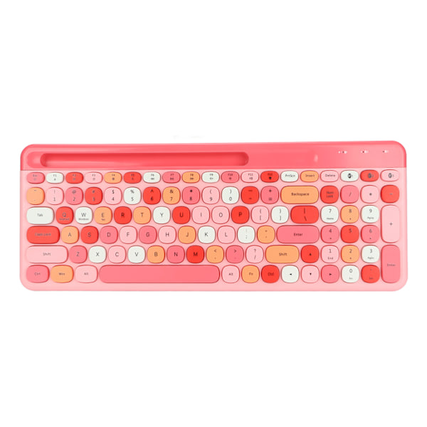 Trådløst tastatur Mini 100 taster Smart strømsparende fargerikt datatastatur for Windows for IOS for AndroidPink
