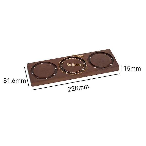 58mm Massivt Trä Kaffe Pulver Skål Förvaringsbräda A