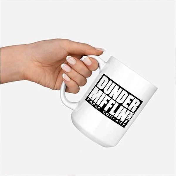 The Office TV-sarjan kahvimuki - Mikroaaltouunin ja astianpesukoneen kestävä keraaminen hauska kuppi (Dunder Mifflin)