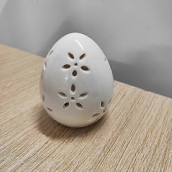 Påske Hul Glødende Påske Borddekoration Keramisk Håndværk Ornamenter Hvid