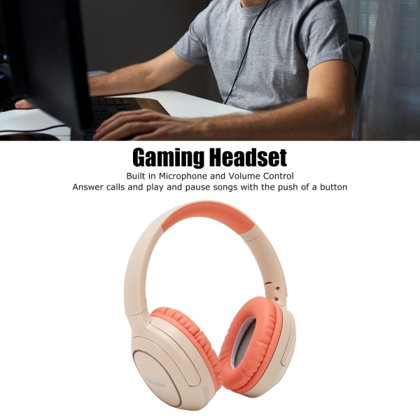 Bluetooth headset med stöd för extern mikrofon Minneskort LINEIN-läge Trådlöst spelheadset för dator PC