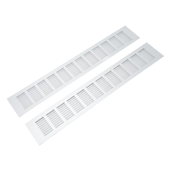 2 st luftventilationsgaller i aluminiumlegering, rektangulär ventilationsgaller för skåp, skoskåp, garderob, 80 x 500 mm