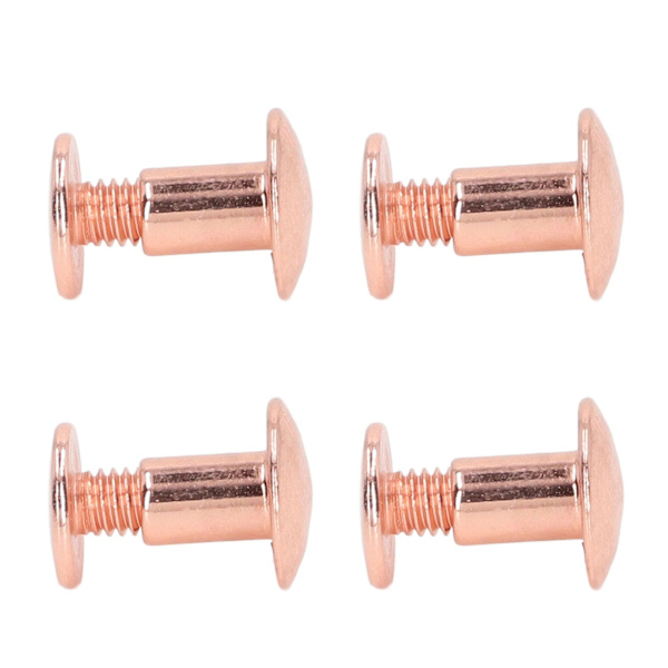 90 sæt bogbindningsskruer ensartet belægning buede overflader galvanisering behandling metal søm nitter studs til DIY læder guld