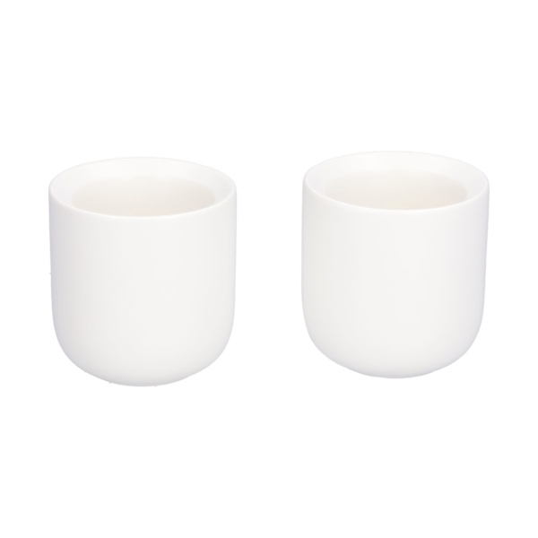 2 st Bevel Keramiska Kaffe Mugg 100ml Tjockare Handgjord Kaffe Mugg för Hemma Kontor RestaurangMatt Vit