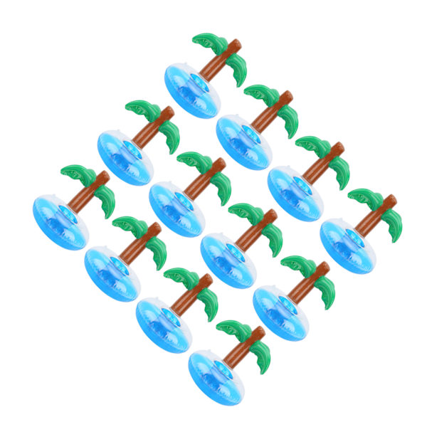 12 stk. Oppblåsbare palmetrær drikkeholder strandfest koppholder dekorasjon