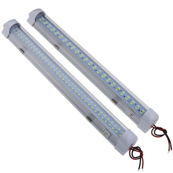2 stk. 12V 72/48LED Innvendig Lyslist med På/Av-bryter for Bobil Lastebil Campingvogn Båt
