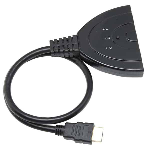 3-ports High-Definition Multimedia Interface Switch 3 ind 1 ud 1080P Hub Switcher Plug and Play Splitter Adapterkabel